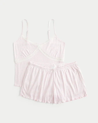 Cozy Lace Pointelle Cami & Shorts Set