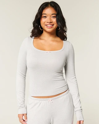 Cozy Long-Sleeve Scoop Top