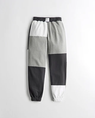 Ultra High-Rise Fleece Patchwork Dad Joggers