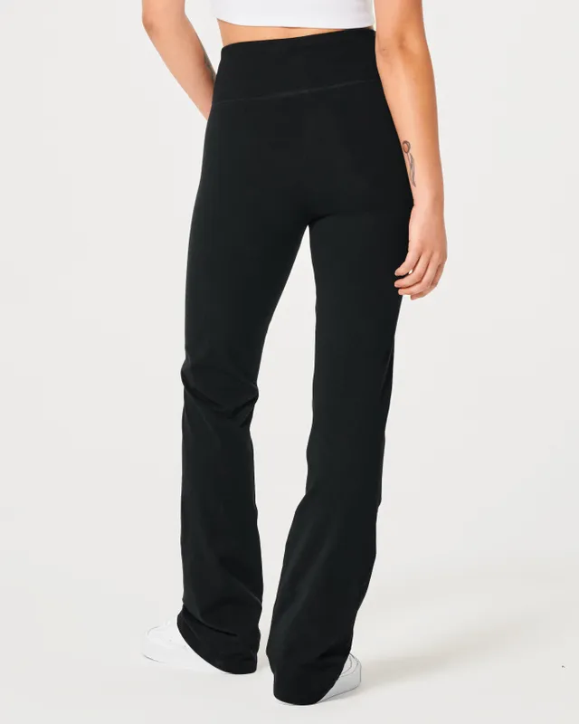 Maurices Black Flare Crossover Waist Crepe Pant