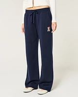 Teddy Bear Graphic Straight Sweatpants