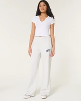 NYC Graphic Fleece Wide-Leg Pants