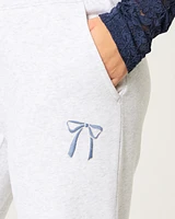 Bow Graphic Straight Sweatpants