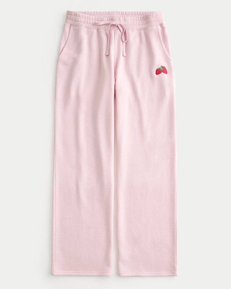 Strawberry Graphic Straight Sweatpants