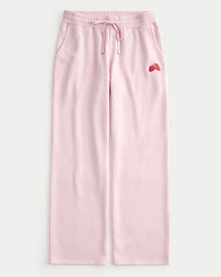 Strawberry Graphic Straight Sweatpants