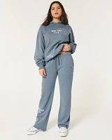 Mid-Rise New York Graphic Straight Sweatpants