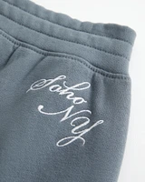 Mid-Rise New York Graphic Straight Sweatpants