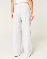 Tipped Wide-Leg Sweatpants