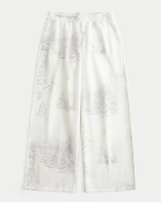 Scenic Print Baggy Sweatpants