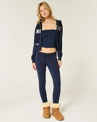 Bow Graphic Fleece Leggings