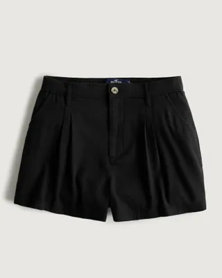 Ultra High-Rise Tailored Linen Blend Shorts