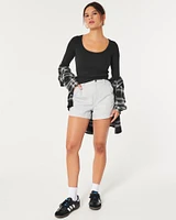 Ultra High-Rise Poplin Cargo Mom Shorts