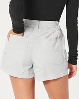 Ultra High-Rise Poplin Cargo Mom Shorts