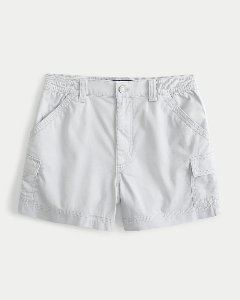 Ultra High-Rise Poplin Cargo Mom Shorts