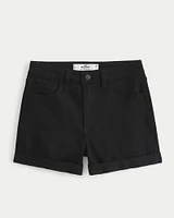 Curvy High-Rise Ripped Dark Wash Denim Shorts 3