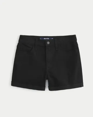 High-Rise Medium Wash Denim Shorts