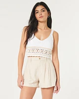 Hollister Livvy Ultra High-Rise Linen-Blend Shorts