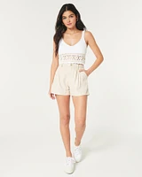 Hollister Livvy Ultra High-Rise Linen-Blend Shorts