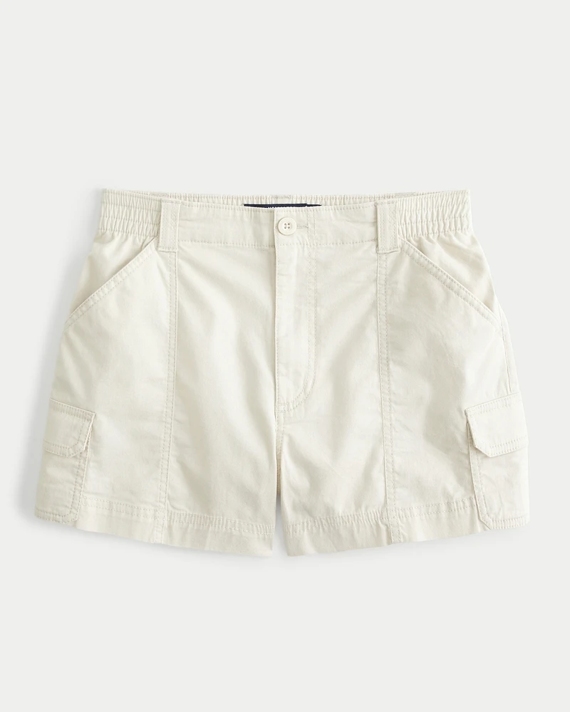 Ultra High-Rise Twill Cargo Mom Shorts