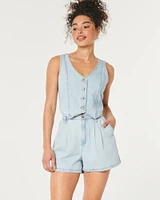 Hollister Livvy Ultra High-Rise Linen-Blend Shorts