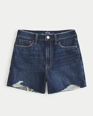 Ultra High-Rise Medium Wash Denim Shorts