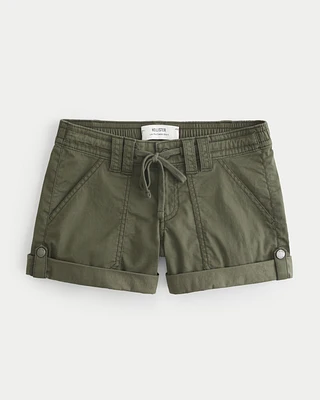 Low-Rise Adjustable Hem Shorts