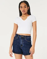 Ultra High-Rise Light Wash 90s Denim Mom Shorts