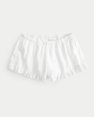 Eyelet Ruffle Pull-On Shorts