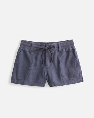 Linen-Blend Utility Shorts