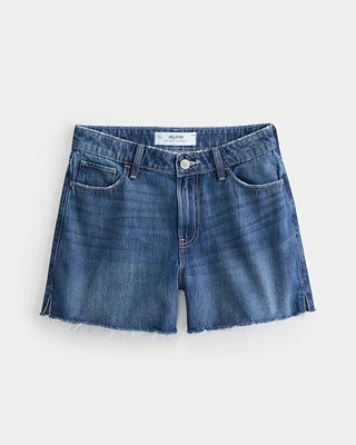 High-Rise Medium Wash Relaxed Denim Shorts