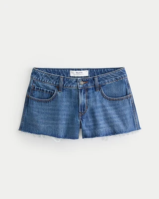 Low-Rise Medium Wash Baggy Denim Shorts 3"