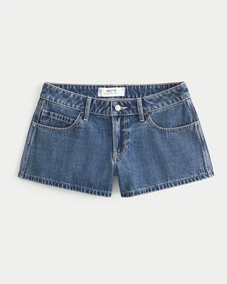 Low-Rise Baggy Denim Shorts 3"