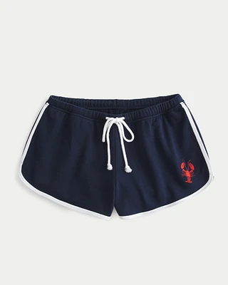 Lobster Graphic Fleece Mini Shorts