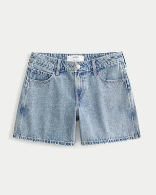 Low-Rise Medium Wash Baggy Denim Shorts 5