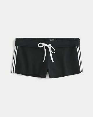 Side Stripe Fleece Mini Shorts