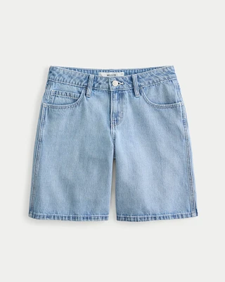 Low-Rise Light Wash Baggy Jort