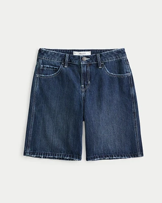 Low-Rise Dark Rinse Wash Baggy Jort