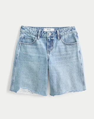 Low-Rise Light Wash Baggy Jort