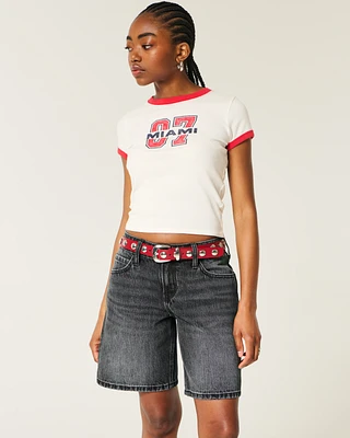 Low-Rise Washed Black Baggy Jort