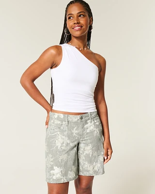 Curvy Low-Rise Camo Baggy Jort