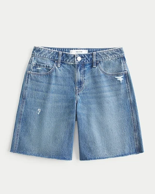 Low-Rise Distressed Baggy Jort