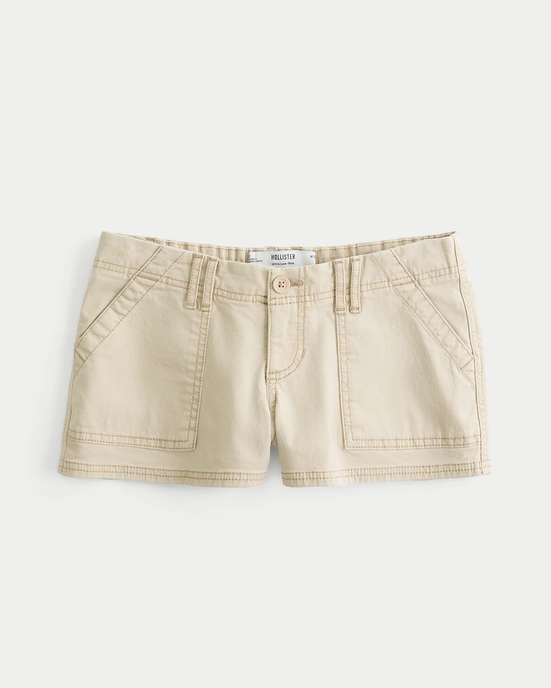 Hollister Low Rise Khaki Shorts Hollister Womens Low Rise Twill