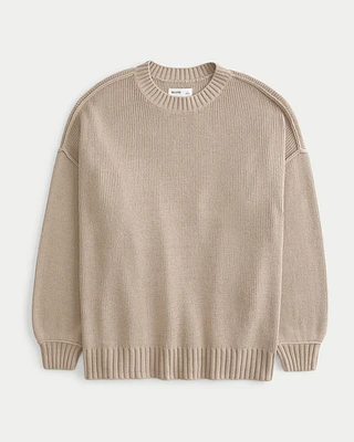 Oversized Seamed Crew Sweater