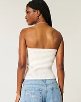 Crochet-Style Graphic Tube Top