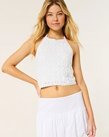 Crochet-Style Open Back Cami