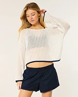 Easy Crochet-Style Off-the-Shoulder Sweater