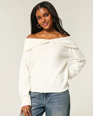 Hollister Comfy Cloud Off-the-Shoulder Twist Sweater