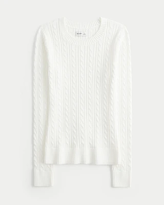 Cable-Knit Crew Sweater