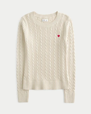 Cable-Knit Crew Sweater