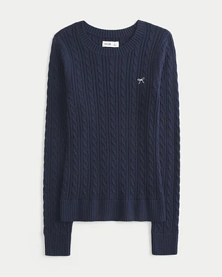 Cable-Knit Crew Sweater